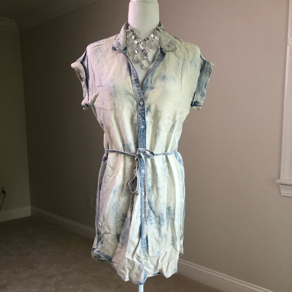Cloth & Stone Acid Wash Denim Mini Dress